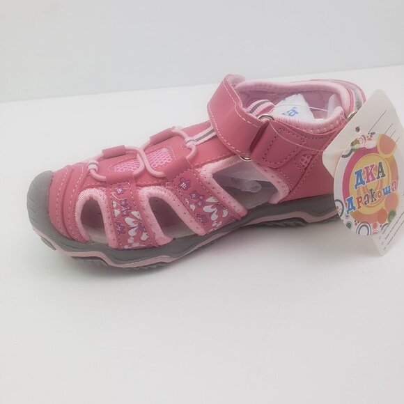 NEW Apakowa Toddler Girls Size EU 24 US 8 Pink Closed Toe Fisherman Sandals - Picture 3 of 9
